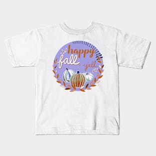 Happy Fall, Y’all - Lavender & Orange - Transparent Kids T-Shirt